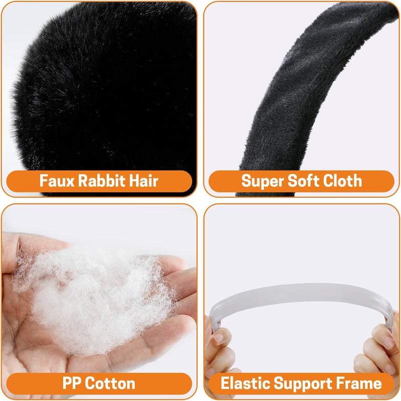 Aurya Winter Earmuffs for Kids, Foldable Fluffy Ear Warmer Girls & Boys Outdoor Adjustable Headband Ear Covers - Image 3